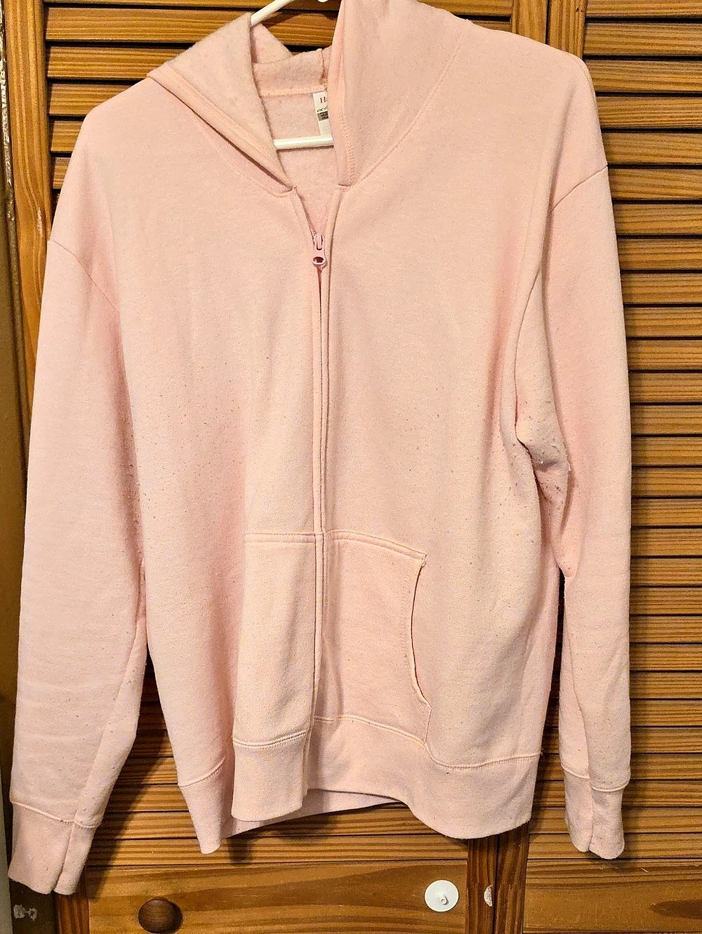 Hanes EcoSmart Full-Zip Fleece Hoodie Pink Large